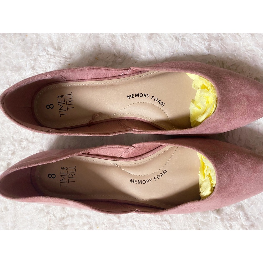 Pointed Toe Flats, Pink Suede - Picture 3 of 6